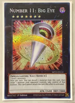 Yugioh Number 11: Big Eye MP25-EN133 1st Edition Prismatic Secret Rare NM - Image 1