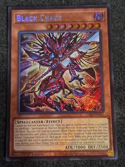 Yugioh! 1x Black Chaos CORI-EN001 Secret Rare 1st Ed NM - Image 1