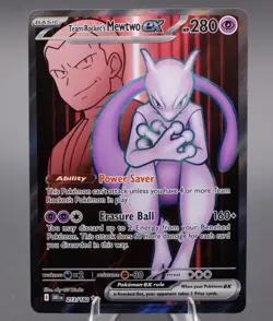 Team Rocket's Mewtwo ex 213/182 Ultra Rare SV10: Destined Rivals Pokemon TCG NM - Image 1