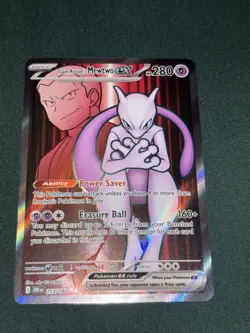 Pokemon TCG Destined Rivals Team Rocket's Mewtwo EX 213/182 Ultra Rare Card - Image 1