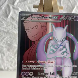 Pokemon TCG Destined Rivals Team Rocket's Mewtwo EX 213/182 Ultra Rare Card mint - Image 2