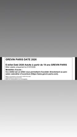 Carte One Piece Luffy Musee Grevin - ENTREE Musee Grevin Paris 01/07 - Image 1