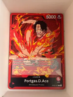 OP03-001 Portgas.D.Ace English L One Piece TCG Card Game - Image 1