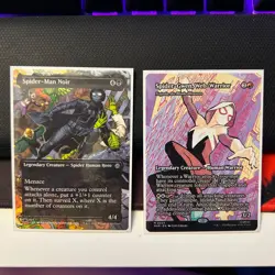 Spider-Gwen, Web Warrior/Spider-Man Noir Full Art Borderless MTG BUNDLE - Image 1