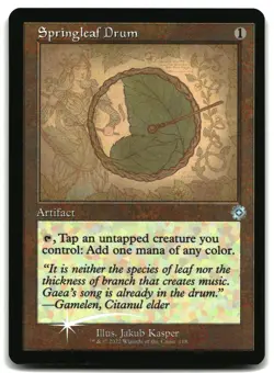 MTG Springleaf Drum (Schematic) FOIL U The Brothers' War: Retro Frame Artifacts - Image 1