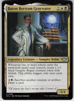 MTG Baron Bertram Graywater 195 Outlaws of Thunder Junction U Normal NM - Image 1