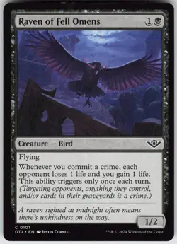 MTG Raven of Fell Omens 101 Outlaws of Thunder Junction C Normal NM - Image 1