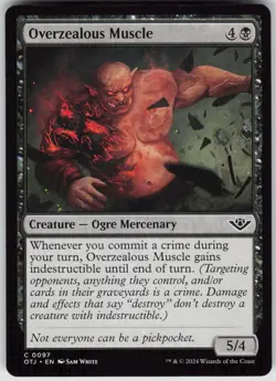 MTG Overzealous Muscle 97 Outlaws of Thunder Junction C Normal NM - Image 1
