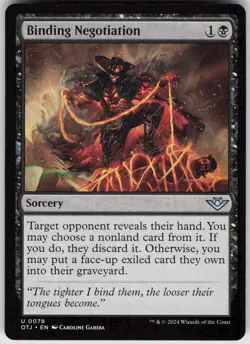 MTG Binding Negotiation 78 Outlaws of Thunder Junction U Normal NM - Image 1