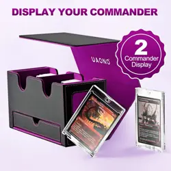 Card Deck Box for MTG, Double Card Storage Box with 2 Commander Display & 1 Dice - Image 2