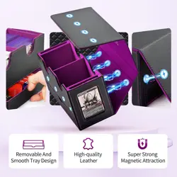 Card Deck Box for MTG, Double Card Storage Box with 2 Commander Display & 1 Dice - Image 5