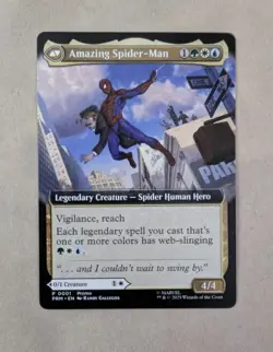 Peter Parker Amazing Spiderman MTG Disneyland Exclusive Event Promo Rare Magic - Image 1