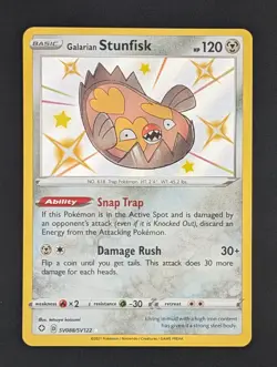Galarian Stunfisk SV088/SV122 Shiny Holo Rare Pokemon TCG Shining Fates: Shiny V - Image 1