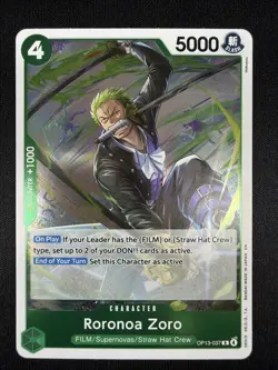 Roronoa Zoro OP13-037 R One Piece: Carrying On His Will Foil - Image 1