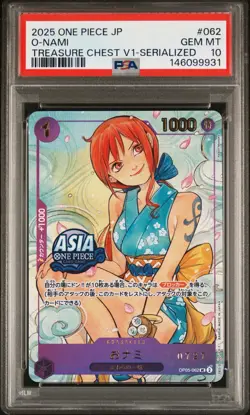2025 One Piece Jpn Treasure Chest Vol. 1 O-NAMI Serialized 0727 #OP05-062 PSA 10 - Image 1