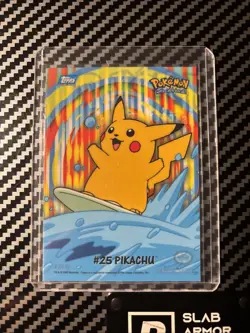 Surfing Pikachu #25 8 of 10 LP Topps Sticker Puzzle TV Animation Pokemon - Image 1