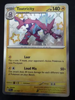 Pokemon TCG Toxtricity Paldean Fates Shiny Rare Card 141/091 - Image 1
