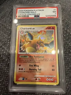 2009 Pokemon Platinum Charizard-Holo Arceus-Cracked Ice #1 PSA 7 - Image 1