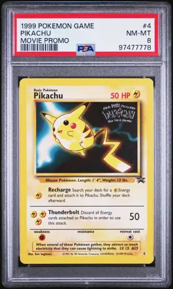1999 POKEMON GAME MOVIE PROMO #4 PIKACHU PSA 8 - Image 1