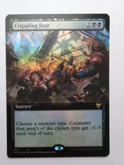 MTG Crippling Fear (KHM) Kaldheim (Extended Art) Foil Rare 350 - Image 1