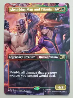 MTG Absorbing Man and Titania Commander: Marvel Super Heroes Borderless Rare - Image 1