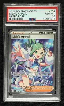 Lisia's Appeal Ultra Rare Pokemon SV08: Surging Sparks PSA 10 GEM MT - Image 1