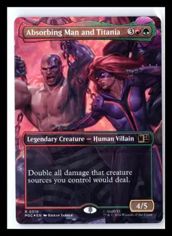 MTG ABSORBING MAN AND TITANIA (BORDERLESS) 510 Commander: Super Heroes FOIL NM - Image 1