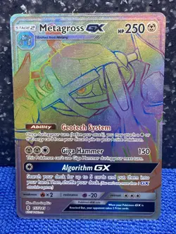Pokemon TCG Metagross GX Guardians Rising 157/145 Rainbow Holo Rare - Image 1