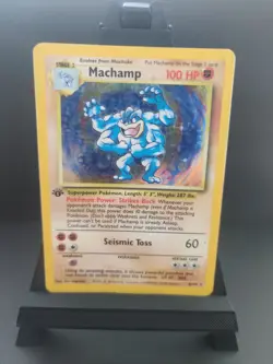 Pokemon TCG Machamp 1st Edition Base Set 8/102 1999 Rare Holo MP - Image 1
