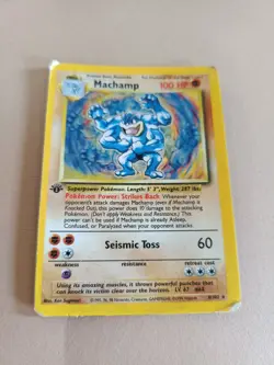 Pokemon TCG Machamp Holo 1st Edition Base Set 8/102 WOTC 1999 - MP/HP - Image 1