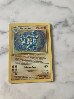 Pokemon TCG Machamp Holo 1st Edition Card Base Set 8/102 MP - Image 2