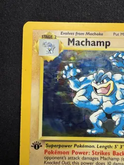Pokemon TCG Machamp Holo Card Base Set 1st Edition 8/102 MP - Image 2