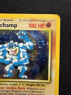 Pokemon TCG Machamp Holo Card Base Set 1st Edition 8/102 MP - Image 3