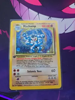 Pokemon TCG Machamp Holo 1st Edition Base Set #8/102 MP - Image 1