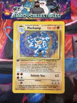 Pokemon TCG Machamp Holo 1st Edition Base Set #8/102 MP/HP - Image 1