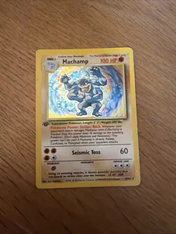 Pokemon TCG Machamp Holo 1st Edition Base Set 8/102 MP - Image 1