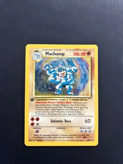 Pokemon TCG Machamp Holo 1st Edition Base Set 8/102 MP - Image 1