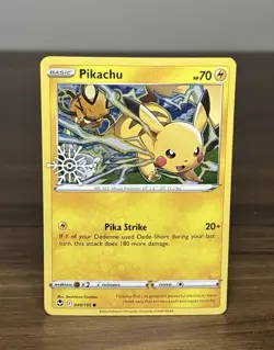Pikachu 49/195 Silver Tempest - Cosmos Holo Swirl Pokemon Card - Image 2