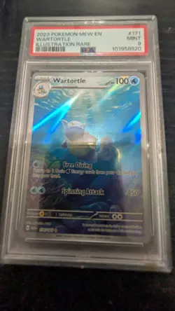 Wartortle Holo Illustration Rare Card 171/165 Scarlet & Violet 151 PSA 9 - Image 1