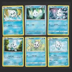 Vanillite Pokemon Card Collection Set of 6 English Cards Cute Water Type - Image 1