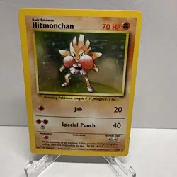 Pokemon Hitmonchan Base Set 7/102 Holo Rare WOTC Vintage Pokemon Card - Image 1