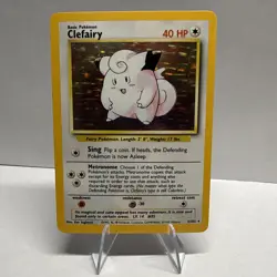 Pokemon TCG Clefairy Base Set Holo Rare 40 HP Card 5/102 English - Image 1