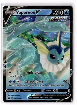 Vaporeon V SWSH150 SWSH: Sword & Shield Promo Cards SWSD Holo LP - Image 1