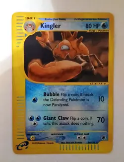 Kingler 050/165 Pokemon Expedition Base Set Reverse Holo E-Reader card 2002 - LP - Image 1