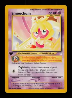 Smoochum 54/64 1st Edition Common Neo Revelation Pokemon Cards - Image 1