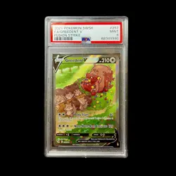 PSA 9 Pokemon Greedent V 257/264 Fusion Strike 2021 Alt Art SWSH MINT - Image 1