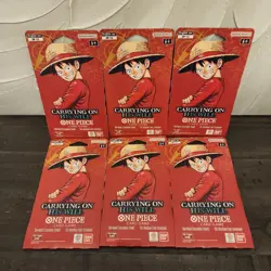 Lot of 6 - One Piece Carrying On His Will Sleeved Booster Pack OP-13 ENGLISH - Image 1