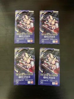 LOT OF 4- One Piece OP-14 The Azure Sea's Seven Sleeved Booster Pack - Image 1
