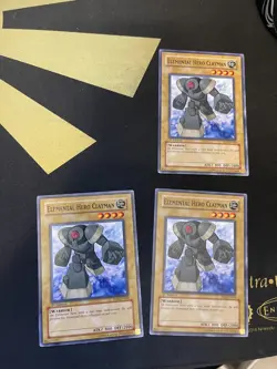 YUGIOH ELEMENTAL HERO CLAYMAN TLM-EN003 1ST COMMON X3 (LP) PLAYSET - Image 1