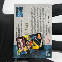 Marvel Card Quasar Blue Traxx 72-V Variant Fleer Upper Deck Masterpieces [NM] - Image 3